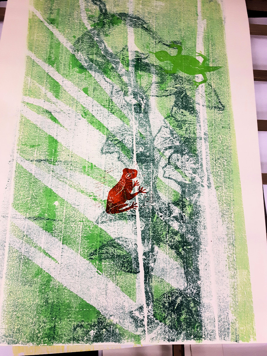 2016 Mohnblume und Gelatinedruck